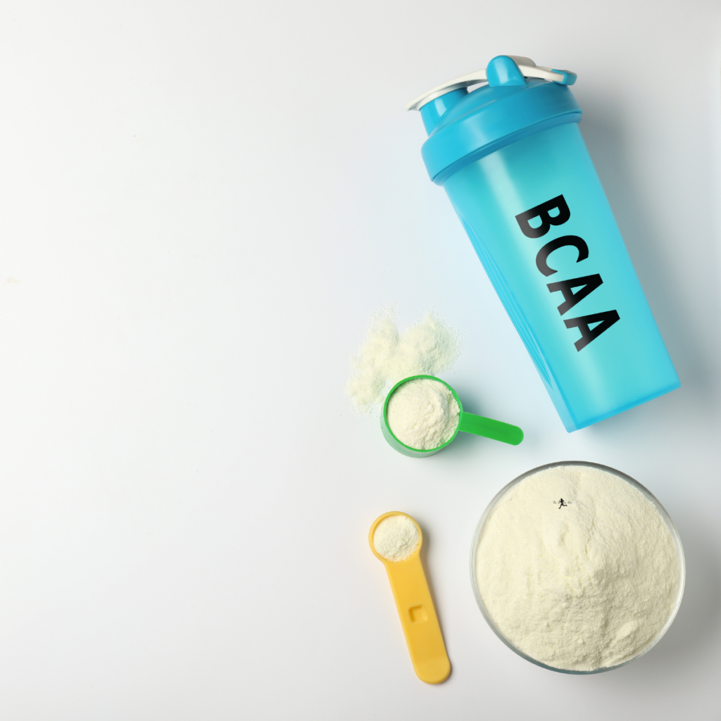 Discover 6 amazing benefits of BCAAs for runners. Improve endurance, reduce muscle soreness, and enhance recovery with this essential guide. picture of a blue bcaa bottle 